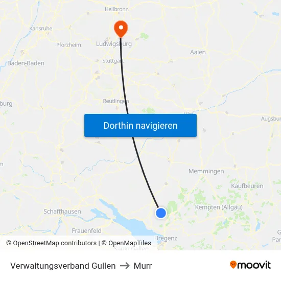 Verwaltungsverband Gullen to Murr map
