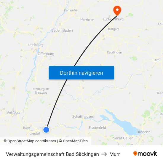 Verwaltungsgemeinschaft Bad Säckingen to Murr map