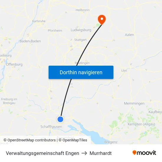 Verwaltungsgemeinschaft Engen to Murrhardt map