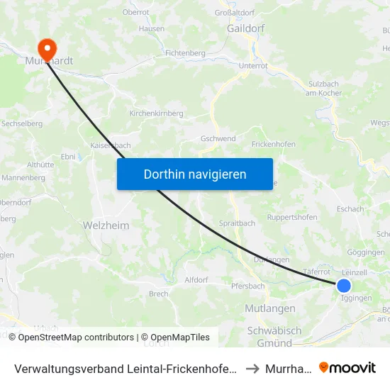 Verwaltungsverband Leintal-Frickenhofer Höhe to Murrhardt map