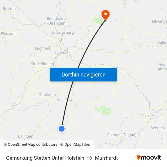Gemarkung Stetten Unter Holstein to Murrhardt map