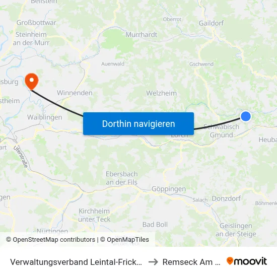 Verwaltungsverband Leintal-Frickenhofer Höhe to Remseck Am Neckar map