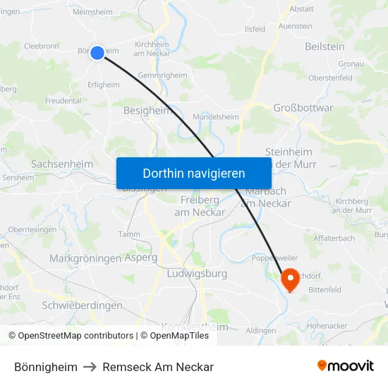 Bönnigheim to Remseck Am Neckar map