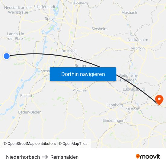 Niederhorbach to Remshalden map