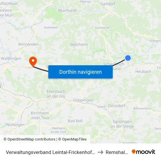 Verwaltungsverband Leintal-Frickenhofer Höhe to Remshalden map