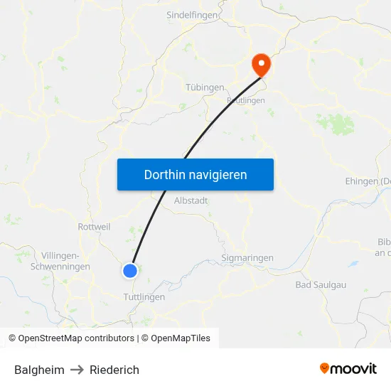 Balgheim to Riederich map