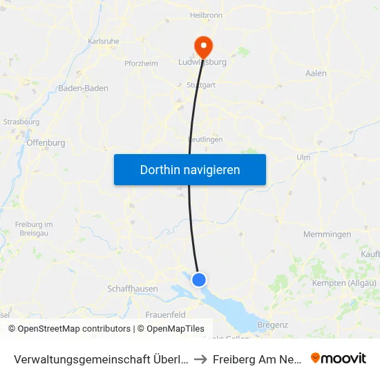 Verwaltungsgemeinschaft Überlingen to Freiberg Am Neckar map