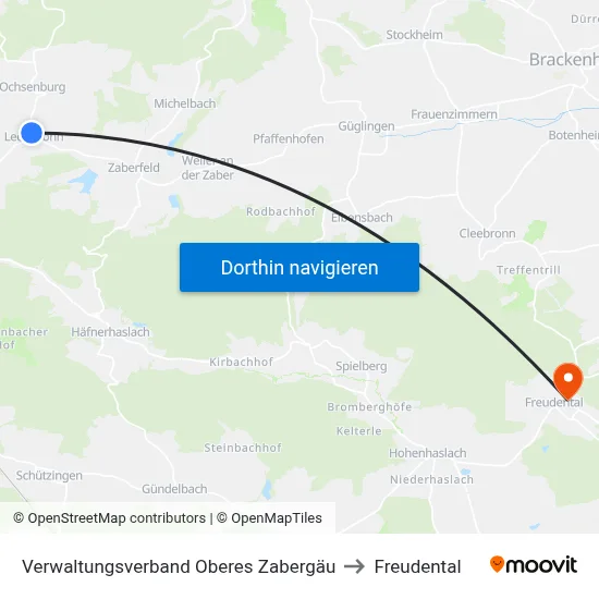 Verwaltungsverband Oberes Zabergäu to Freudental map