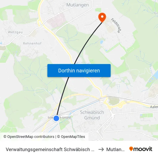 Verwaltungsgemeinschaft Schwäbisch Gmünd to Mutlangen map