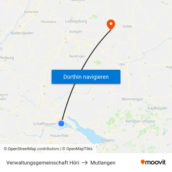 Verwaltungsgemeinschaft Höri to Mutlangen map