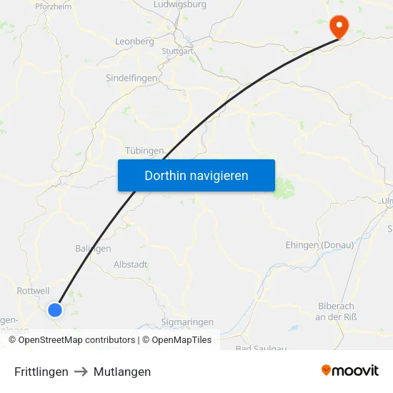Frittlingen to Mutlangen map
