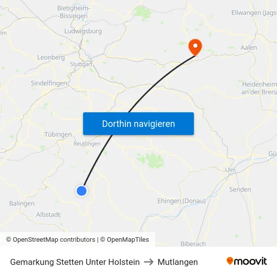 Gemarkung Stetten Unter Holstein to Mutlangen map