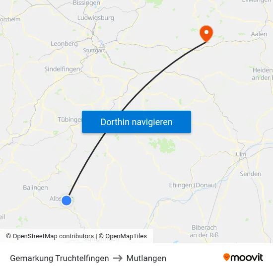 Gemarkung Truchtelfingen to Mutlangen map