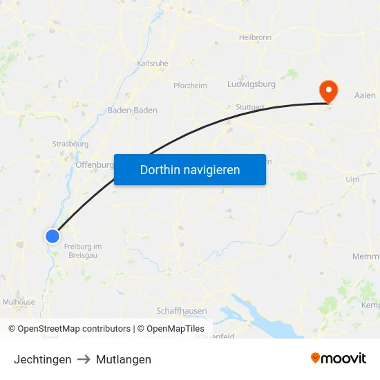 Jechtingen to Mutlangen map