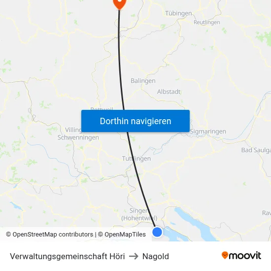 Verwaltungsgemeinschaft Höri to Nagold map