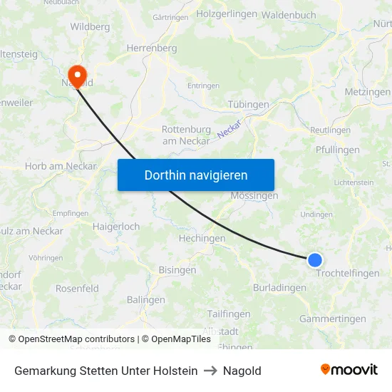 Gemarkung Stetten Unter Holstein to Nagold map
