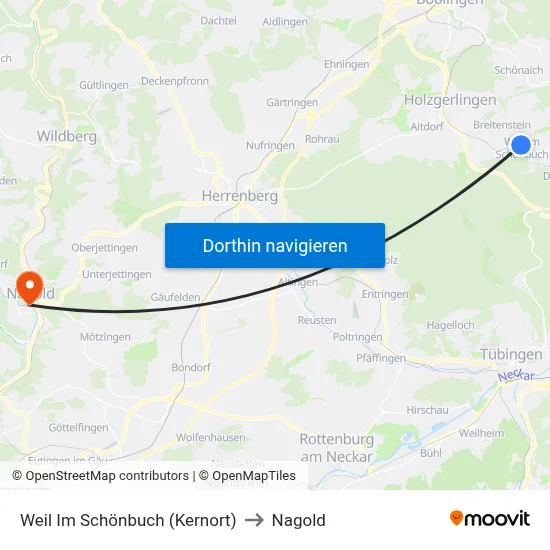 Weil Im Schönbuch (Kernort) to Nagold map