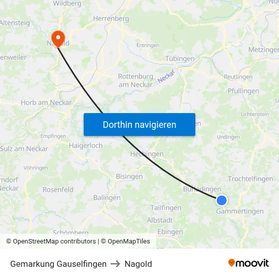 Gemarkung Gauselfingen to Nagold map