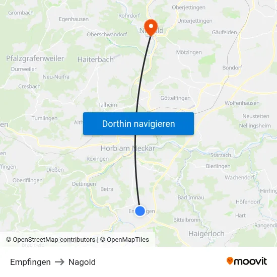 Empfingen to Nagold map