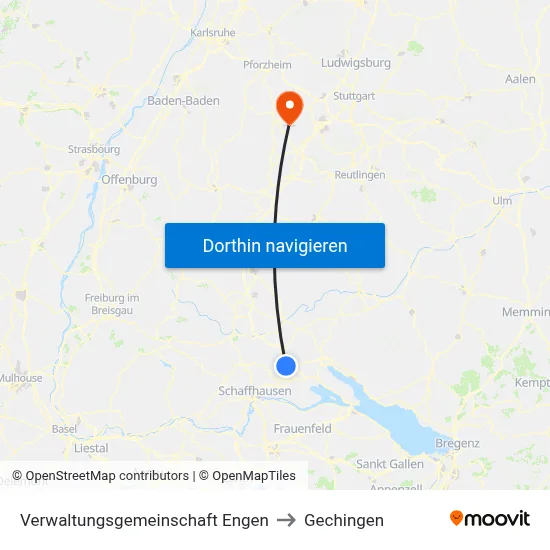 Verwaltungsgemeinschaft Engen to Gechingen map