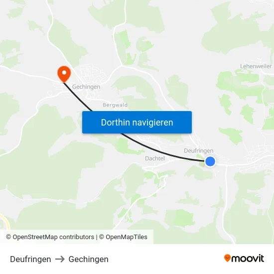 Deufringen to Gechingen map