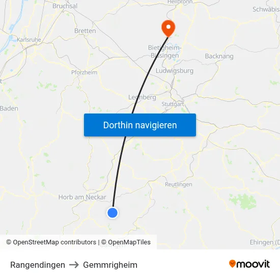 Rangendingen to Gemmrigheim map