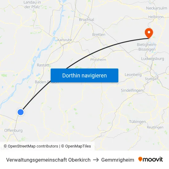 Verwaltungsgemeinschaft Oberkirch to Gemmrigheim map