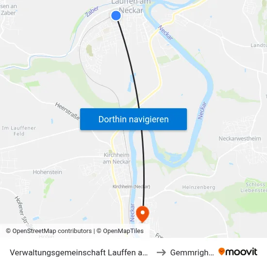 Verwaltungsgemeinschaft Lauffen am Neckar to Gemmrigheim map