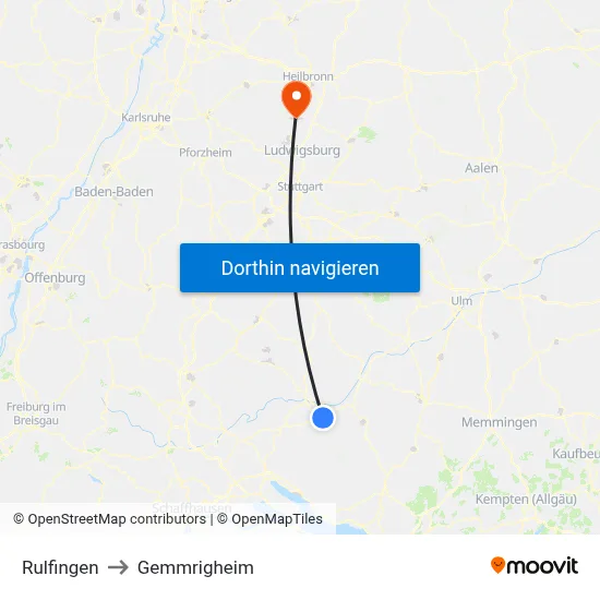 Rulfingen to Gemmrigheim map