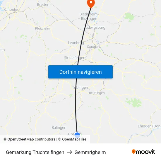 Gemarkung Truchtelfingen to Gemmrigheim map