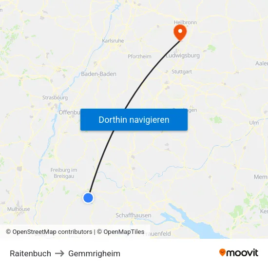 Raitenbuch to Gemmrigheim map