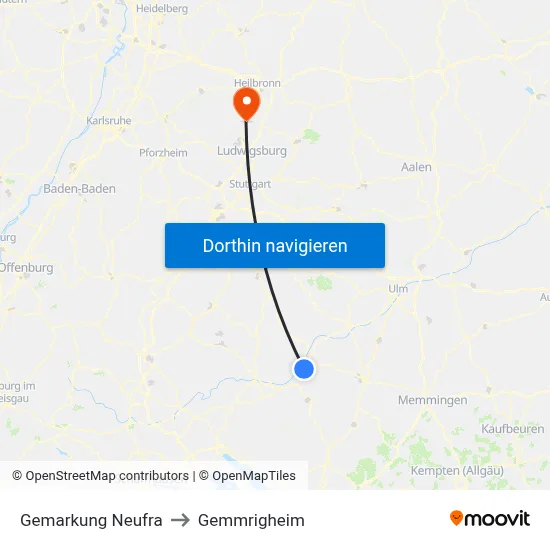 Gemarkung Neufra to Gemmrigheim map