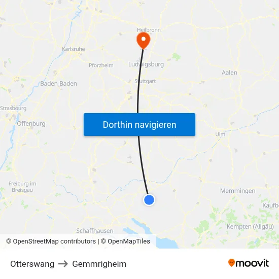 Otterswang to Gemmrigheim map