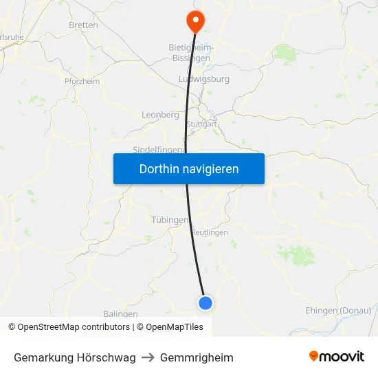 Gemarkung Hörschwag to Gemmrigheim map
