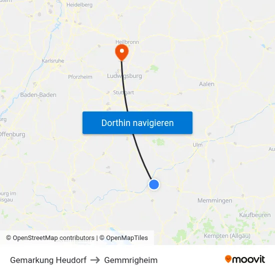 Gemarkung Heudorf to Gemmrigheim map