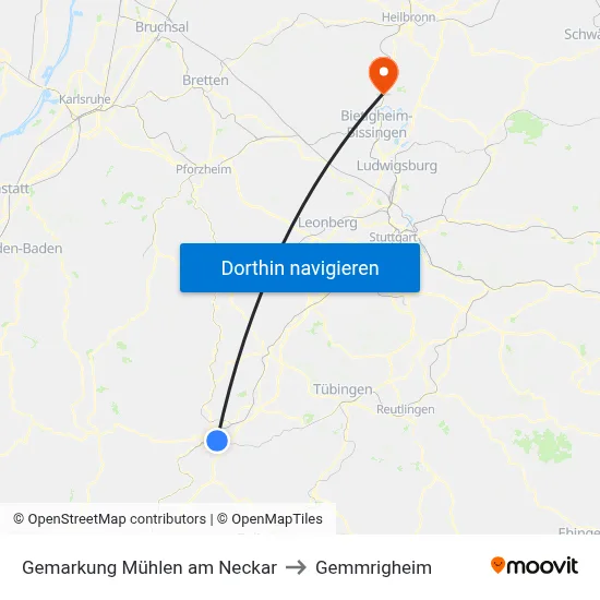 Gemarkung Mühlen am Neckar to Gemmrigheim map