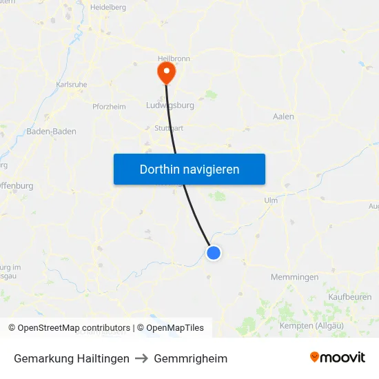 Gemarkung Hailtingen to Gemmrigheim map