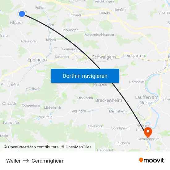 Weiler to Gemmrigheim map