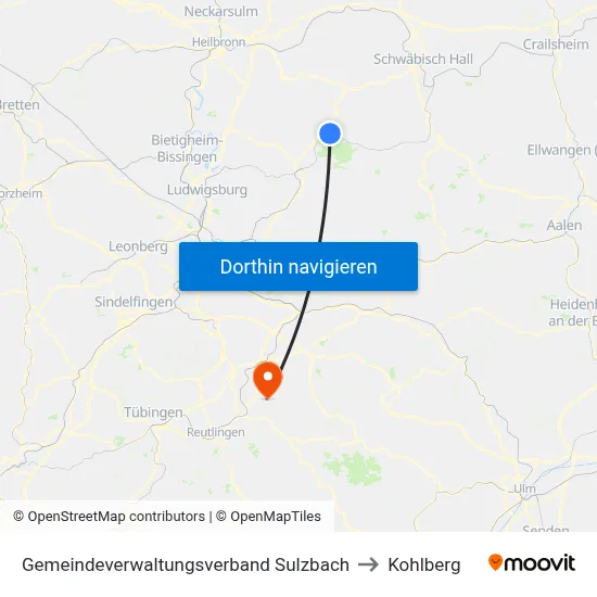 Gemeindeverwaltungsverband Sulzbach to Kohlberg map