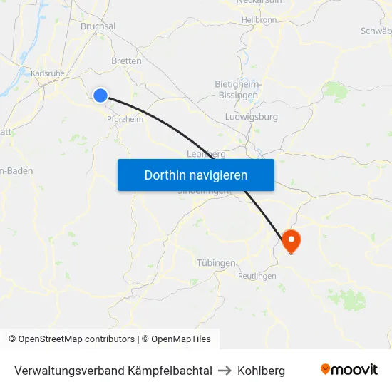 Verwaltungsverband Kämpfelbachtal to Kohlberg map