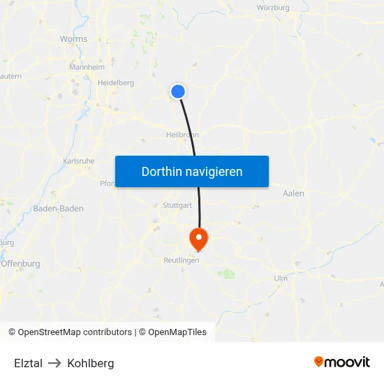 Elztal to Kohlberg map