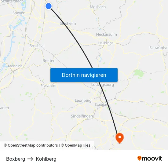 Boxberg to Kohlberg map