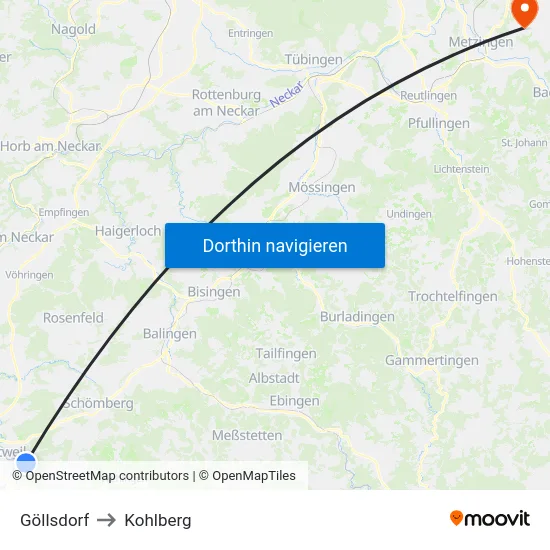 Göllsdorf to Kohlberg map