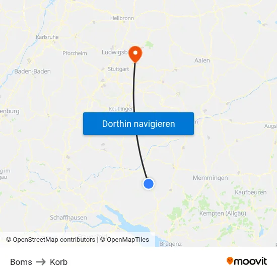 Boms to Korb map