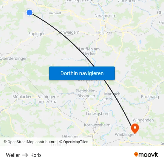 Weiler to Korb map
