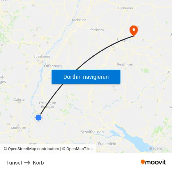 Tunsel to Korb map