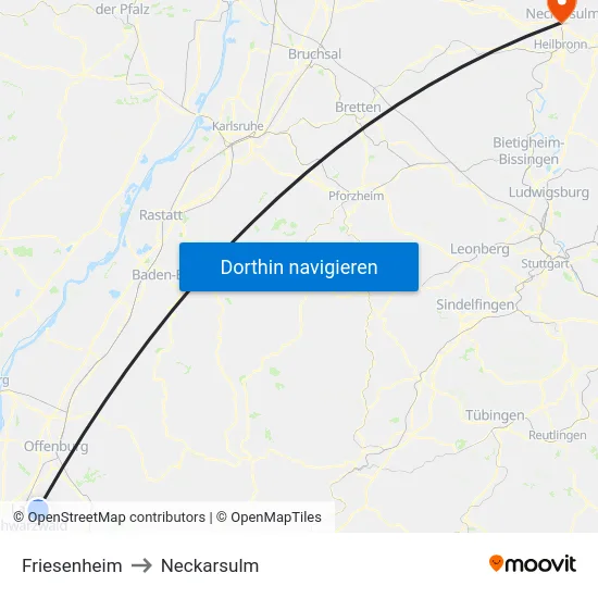 Friesenheim to Neckarsulm map