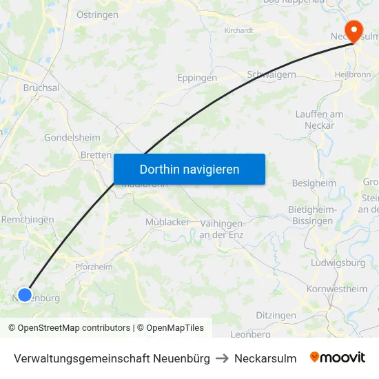 Verwaltungsgemeinschaft Neuenbürg to Neckarsulm map