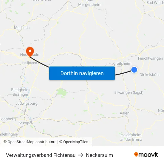 Verwaltungsverband Fichtenau to Neckarsulm map