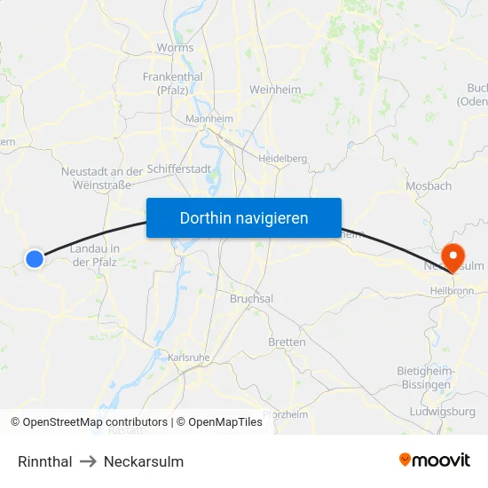 Rinnthal to Neckarsulm map